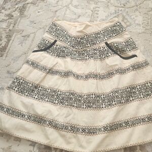 Nanette Lepore Ivory and Black A-Line Skirt